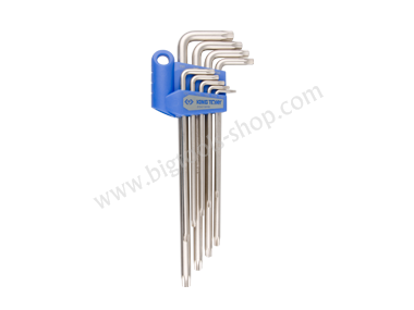 คิง โทนี่ : ประแจแอล หัวท็อค-มีรู ยาว ชุด 9 ตัว King Tony : 9 PC. Star L - Wrench Set (Extra Long Type) (20419PR)