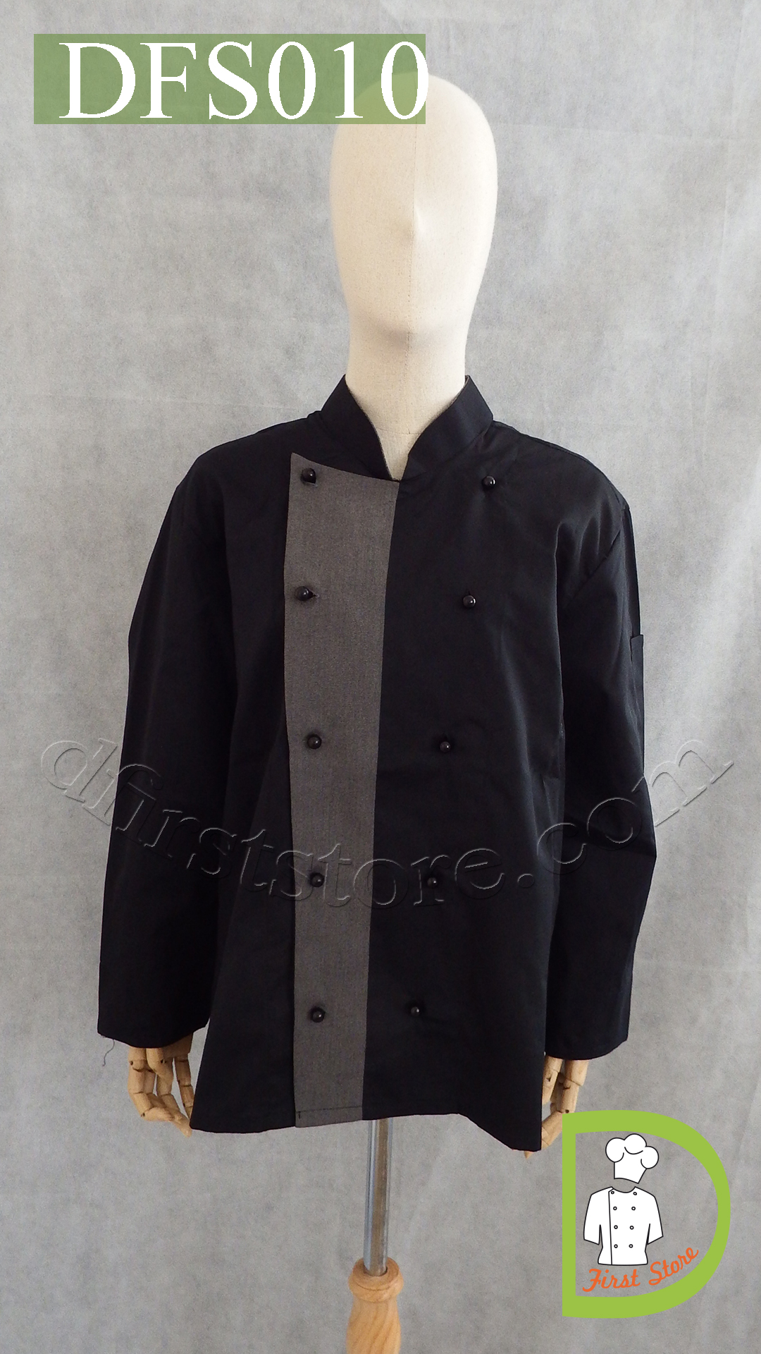 DFS010 Chef Uniform ชุดเชฟสากล (black,สีดำ)