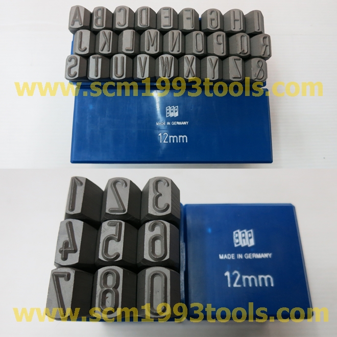BRP เหล็กตอกตัวเลข 0-9 ไซส์ 12 มม. Steel Numbers Stamper