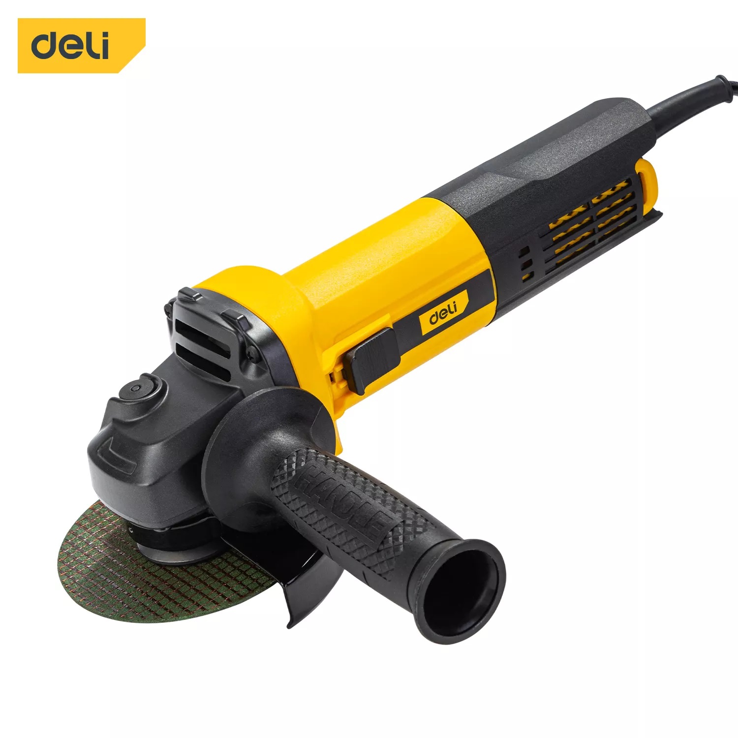 Deli เครื่องเจียรไฟฟ้า 4 นิ้ว 750W ลูกหมู เครื่องเจียร์แบตเตอรี่ Angle Grinder EDLJM100E1-06