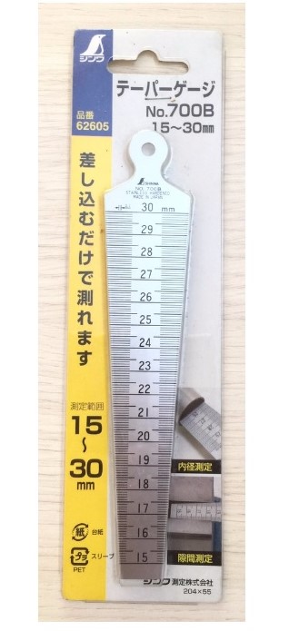 SHINWA ชินวา เตเปอร์เกจ 30 มม. รุ่น 700B ญี่ปุ่น no. 62605 Taper Gauge Stainless Steel
