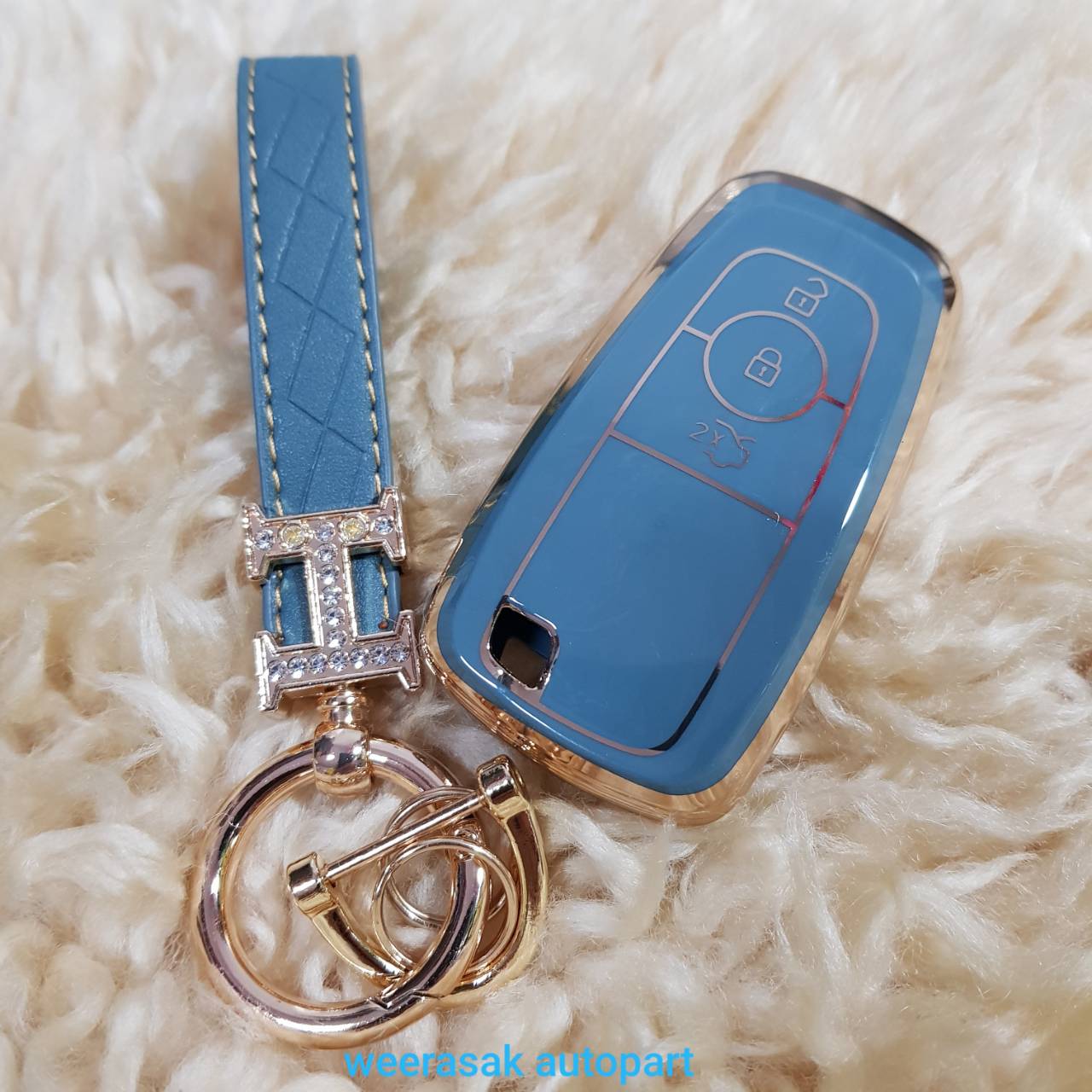 ปลอกกุญแจ ซองกุญแจ พรีเมี่ยม Ford Everest ฟอร์ด เอเวอเรสต์ ปี 2015-2022 พวงกุญแจ สวยงาม มีหลายรูปแบบ