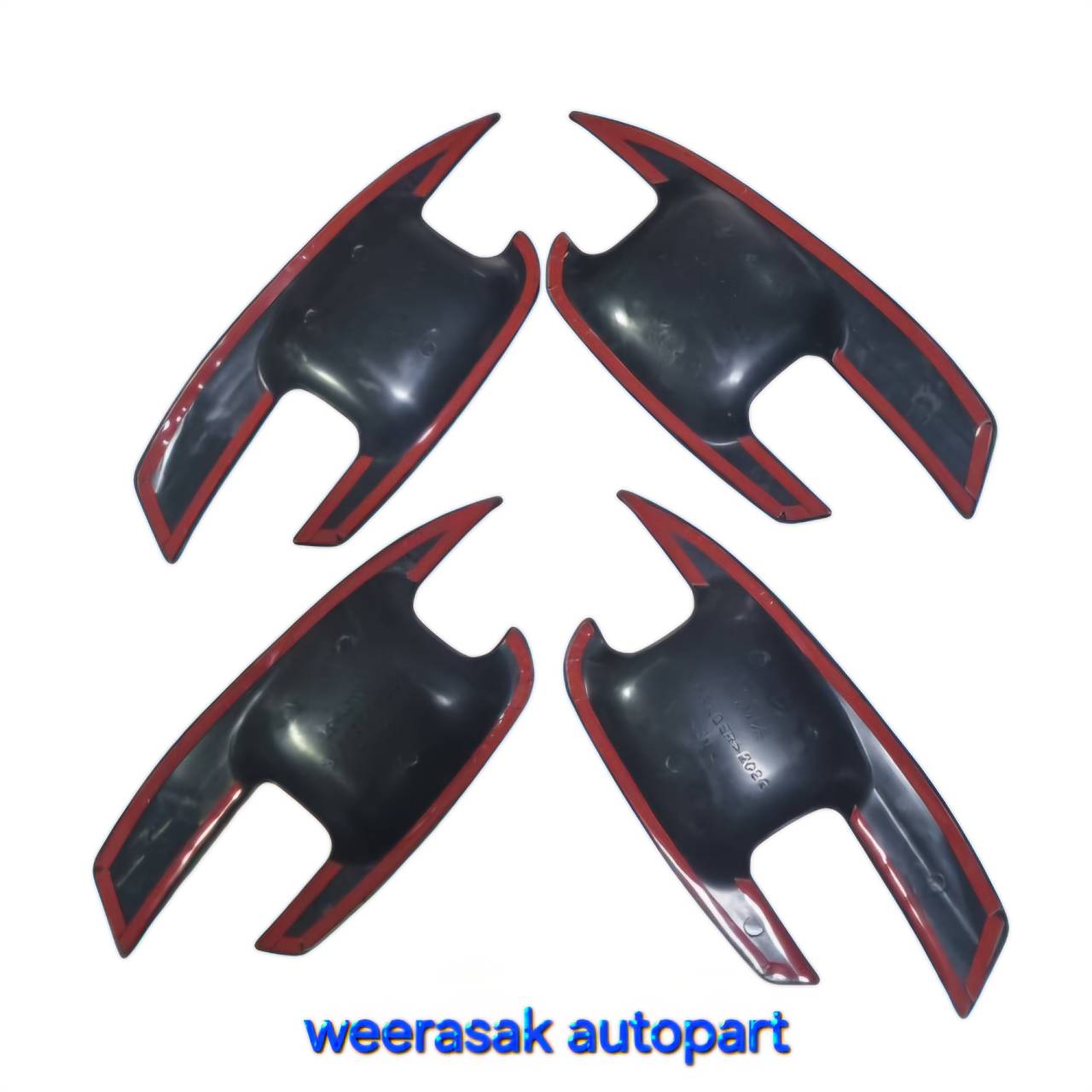 เบ้าประตู Ford Ranger Next Gen ฟอร์ด เรนเจอร์ ปี 2022-ปัจจุบัน รุ่น 4 ประตู (สีดำเงา โลโก้สีแดง)