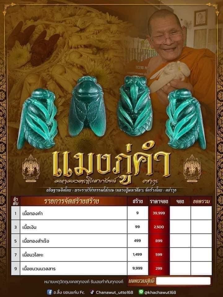 แมลงภู่คำ เจ้าทรัพย์ เสาร์ 5 เลี่ยมสามห่วง หลวงปู่ศิลา