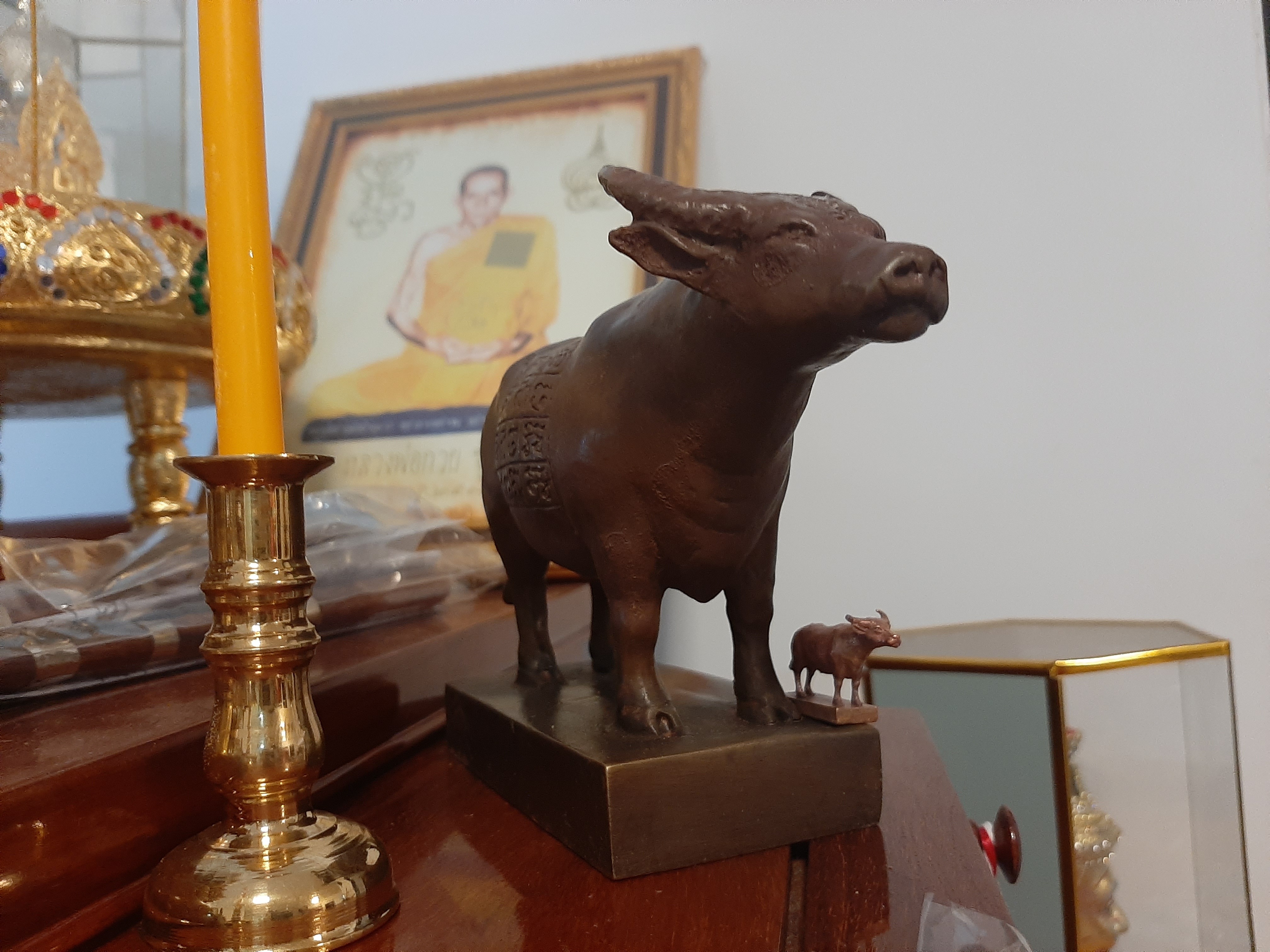 ควายธนูเผือก (ขนาดบูชา) วัดห้วยน้ำขาว ลพ.เล็กร่วมเสก