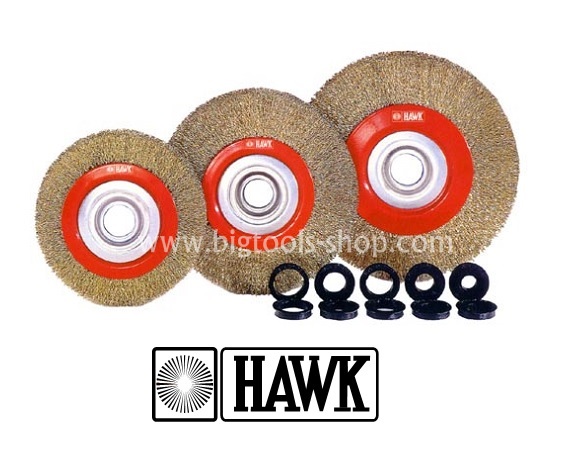 HAWK : แปรงลวดกลมหนา สีทอง