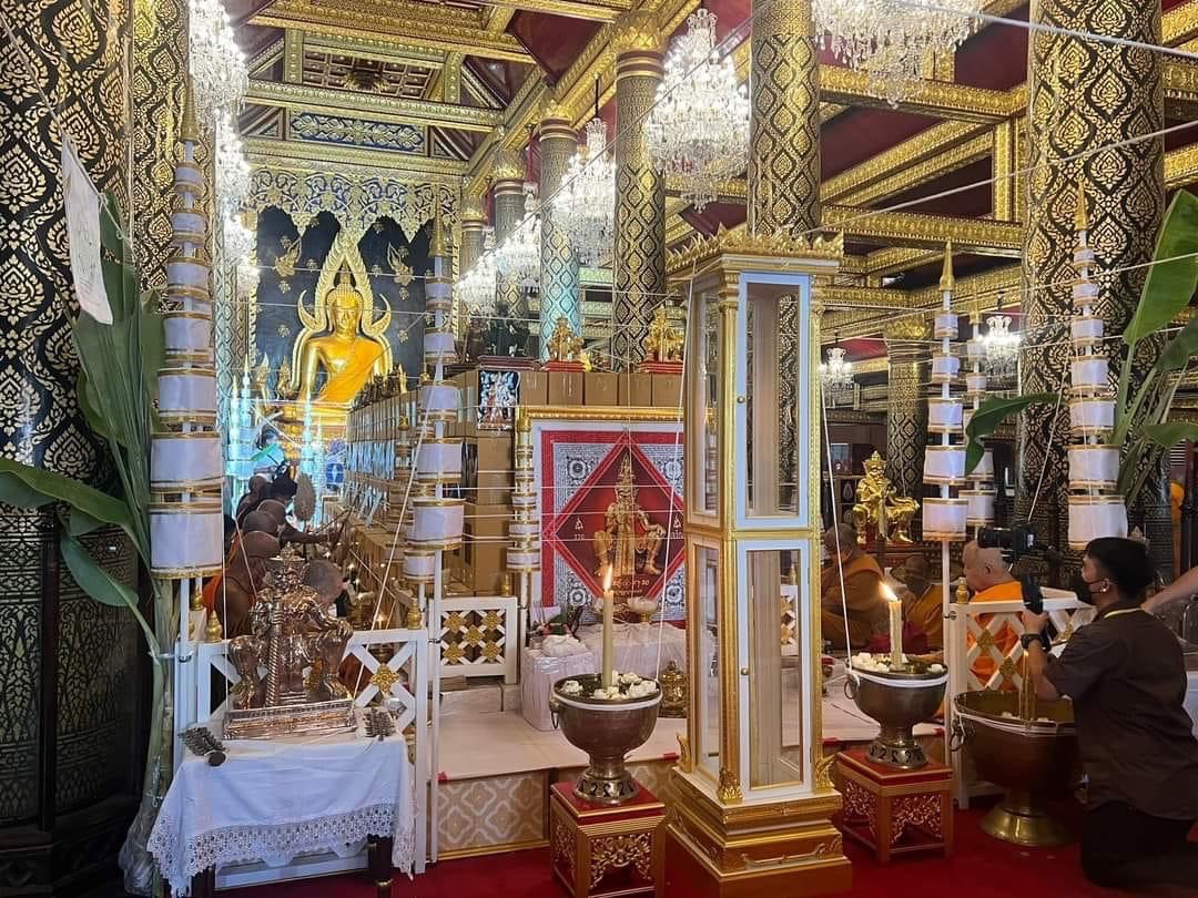 เลสข้อมืออัลปาก้า ท้าวเวสสุวรรณนั่งยองกระบอง วัดพระศรีฯ พิษณุโลก ลพ.เล็ก และเกจิ ๑๑๙ รูปร่วมเสก