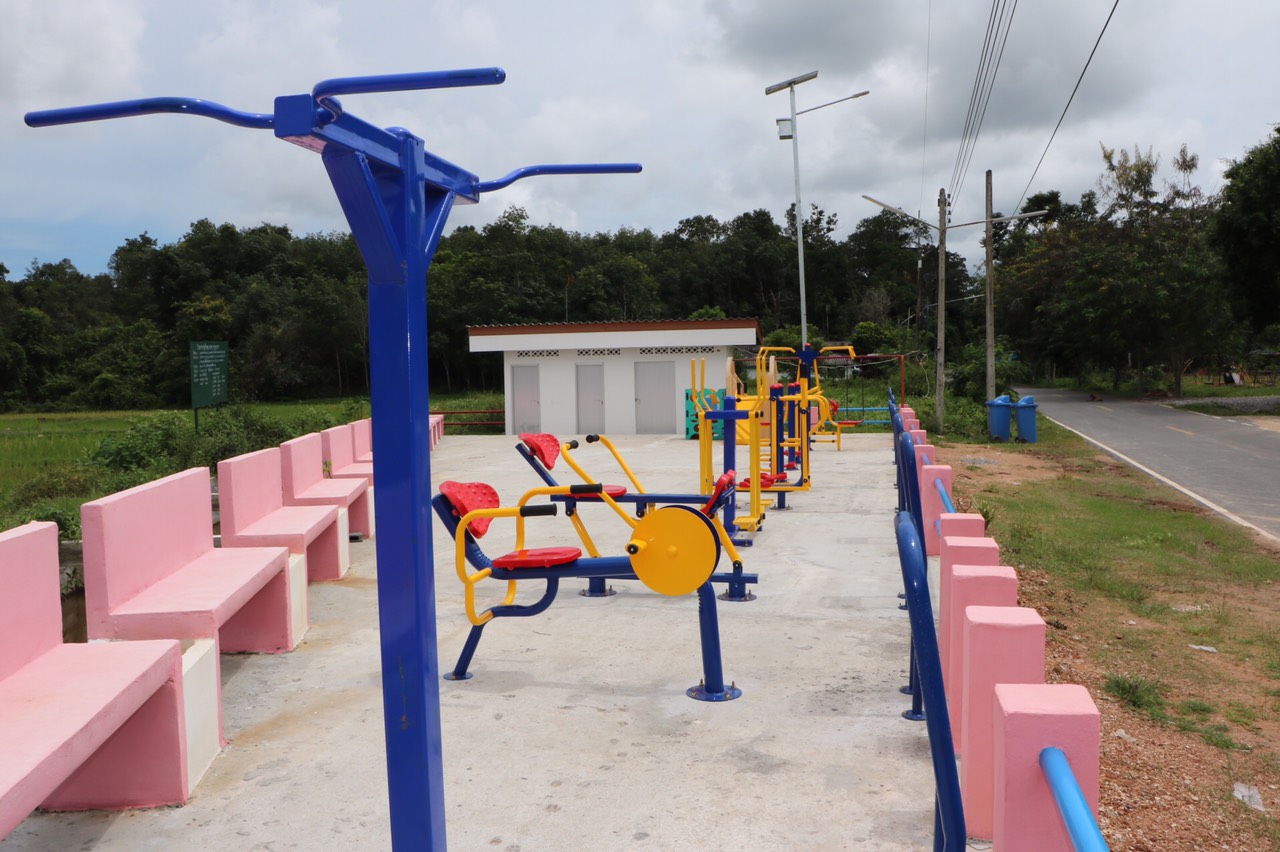 รหัส OUL ผลงานติดตั้ง (อบต.กายูบอเกาะ จ.ยะลา) เครื่องออกกำลังกายกลางแจ้ง
