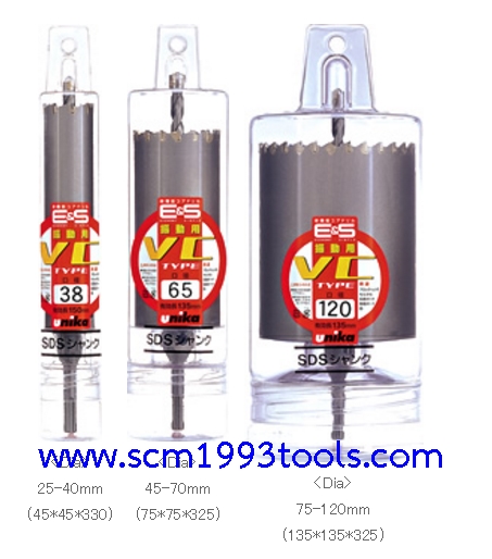 UNIKA โฮลซอเจาะคอนกรีต เจาะผนัง VC type Percussion Core Drill หัว SDS ญี่ปุ่น