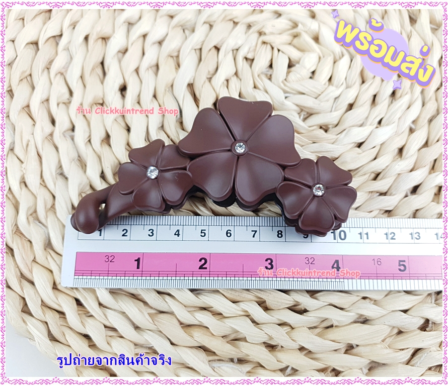 กิ๊บกล้วย รูปดอกไม้ใหญ่ พลาสติก สี (ตัวยาว 10 ซ.ม.) งานสไตล์เกาหลี ขายส่ง เซต 12 ชิ้น แบบสินค้าตามรูป