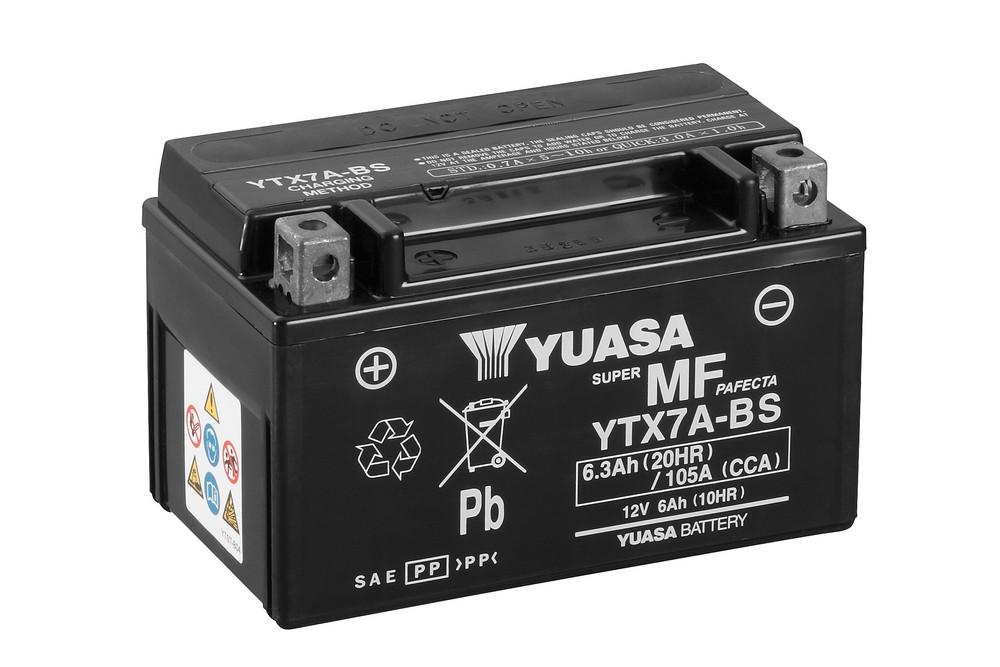 แบตเตอรี่ มอเตอร์ไซต์ YUASA YTX7A-BS 12V 7Ah 105CCA