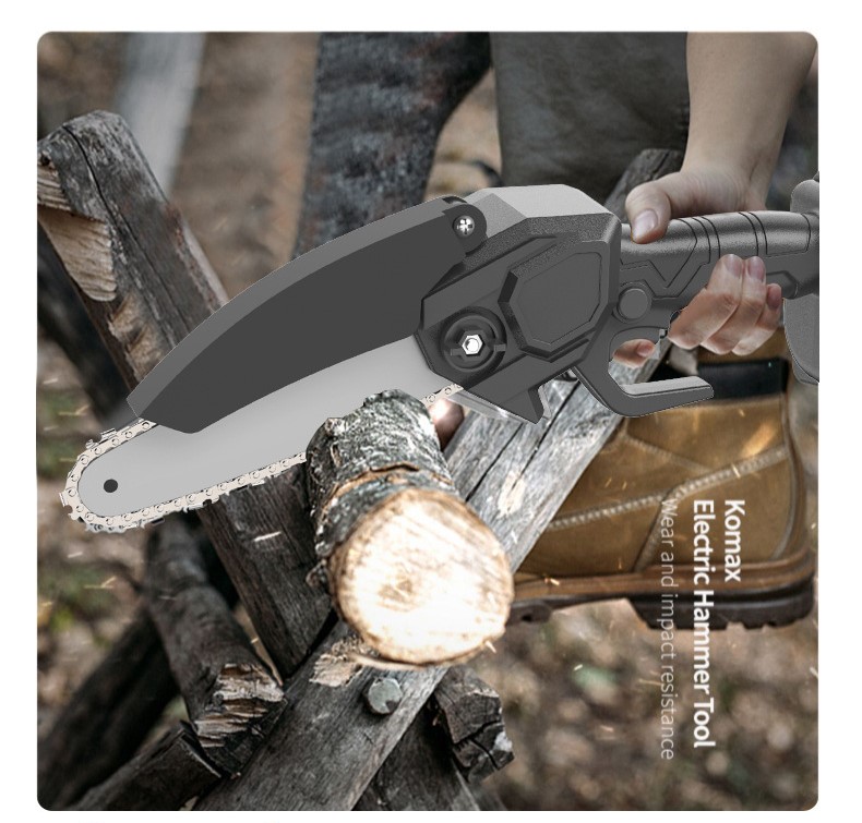 เลื่อยโซ่ตัดกิ่งไม้ 6 นิ้ว ใช้แบตเตอรีลิเทียม 48V Rechargable พร้อมกล่องบรรจุอย่างดี