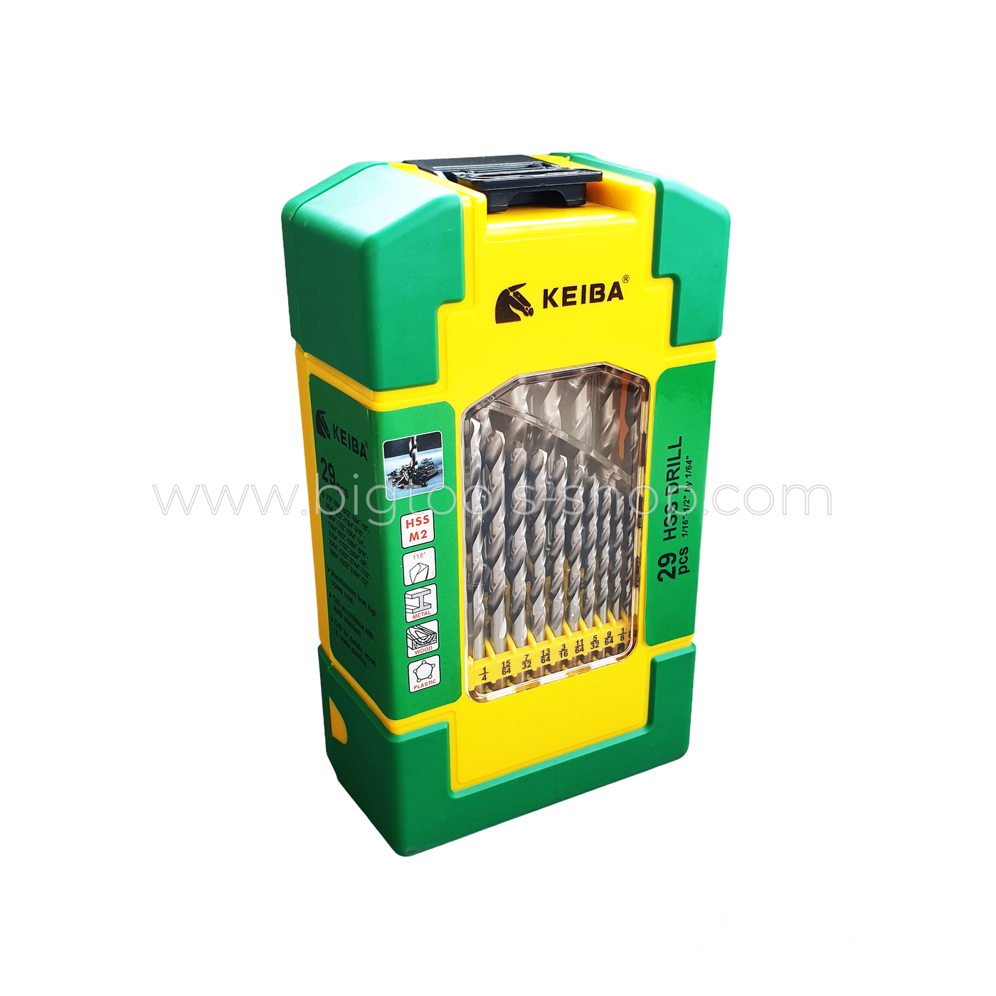 Keiba : ชุดดอกสว่าน ไฮสปีด HSS เจาะเหล็ก/ไม้/พลาสติก ชุด 29 ตัว ขนาด 1/16" - 1/2" (KE-2503003)