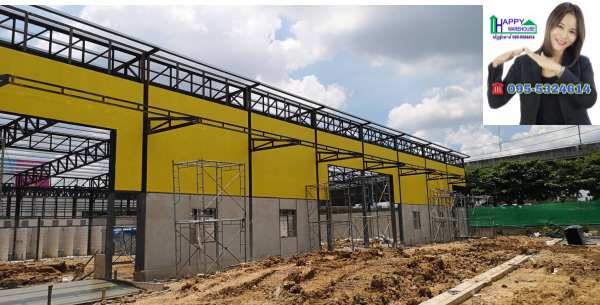 รับสร้างโกดังสำเร็จรูป ขนาด 16 x 40 x 6.45 m