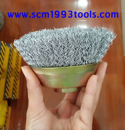 แปรงลวดถ้วย SMC ขนาด 5.5 นิ้ว สำหรับเครื่องขัดไฟเบอร์ Power Wire Brush for Angle Grinder