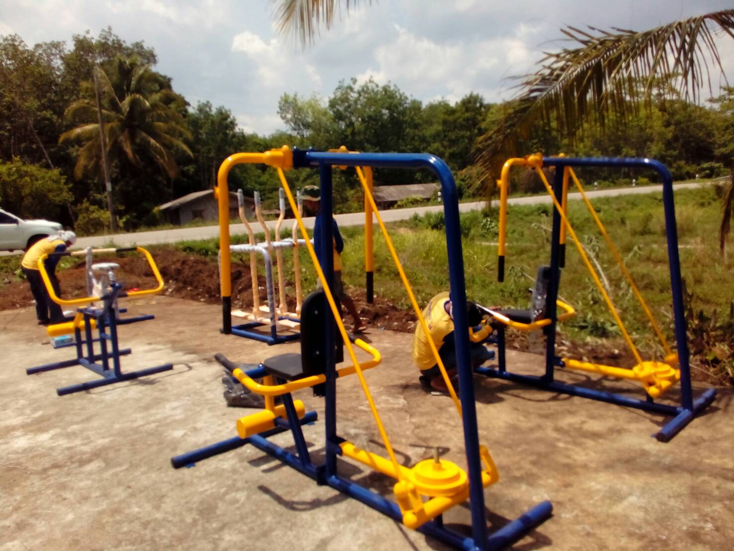 รหัส SM ผลงานติดตั้ง (หมู่8 อ.ห้วยนาง จ.ตรัง) เครื่องออกกำลังกายกลางแจ้ง