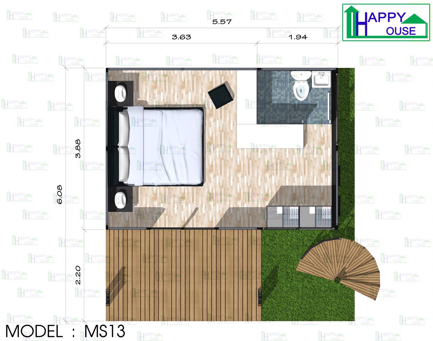 บ้านน็อคดาวน์ บ้านสำเร็จรูป สร้างออฟฟิศ ms-13
