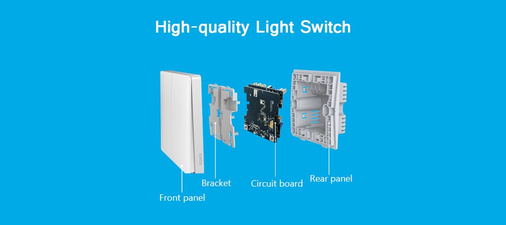 Xiaomi Aqara Wall Switch Zero Line Version (Two Button) - สวิทซ์ไฟบ้าน (ใช้สาย N 2 ปุ่ม)