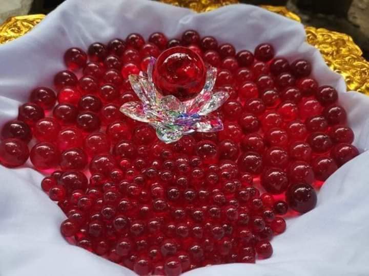 แก้วสุริยันต์ทรงกลด (ลูกเล็ก) หลวงพ่อบ๊ะ วัดโพธิลังกา ลพ.เล็กวัดท่าขนุนร่วมเสก