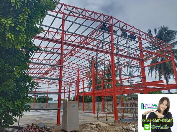 รับสร้างโกดังสำเร็จรูป ขนาด 20 x 40 x 9.00 m