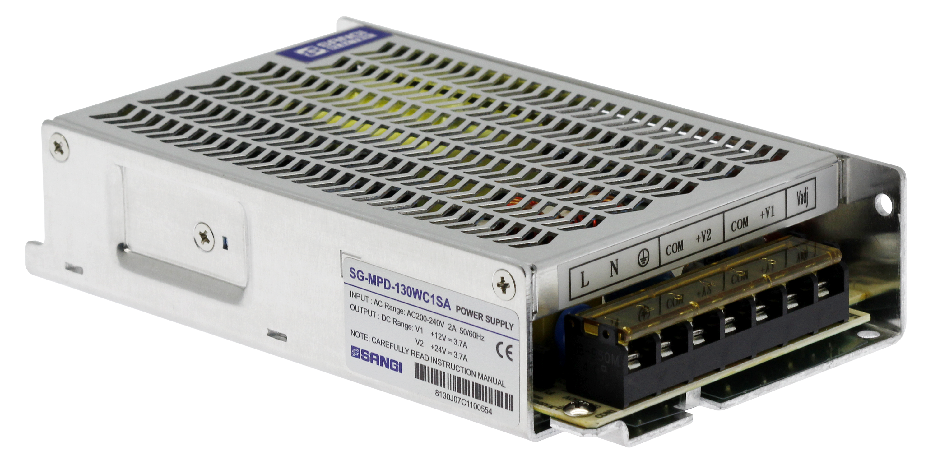 สวิตชิ่งดีซีเพาเวอร์ซัพพลาย รุ่น SG-MPD-130WC1SA เอาท์พุต 12V กระแส 3.7A และ เอาท์พุต 24V กระแส 3.7A
