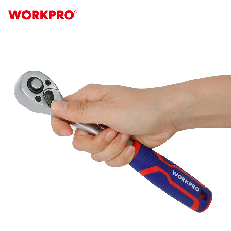 WORKPRO ด้ามฟรี ด้ามก๊อกแก๊ก หุ้มยาง (QUICK- RELEASE) ขนาด 3/8" 72 ฟัน (WP271011)