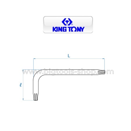 คิง โทนี่ : ประแจแอล หัวท็อค ยาว สีขาว King Tony : Star L - Wrench (Extra long type) (1123R)