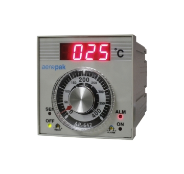 เครื่องวัด-ควบคุมอุณหภูมิแบบติดแผง Aeropak รุ่น AP-642 1200 CA+AL (Temperature indicating controllers)