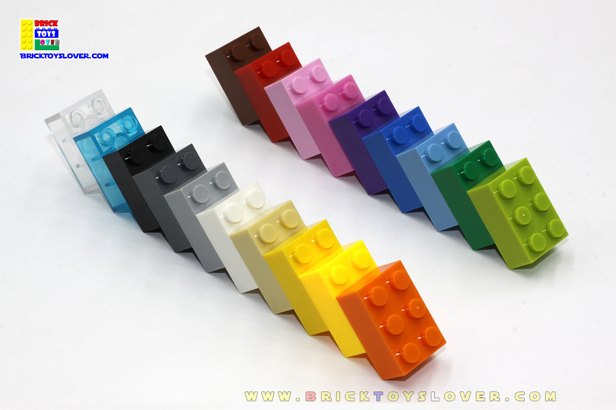 BRT023 ตัวต่ออิสระสีเดียว 2x3 ปุ่ม ถุง 100 กรัมบรรจุ 53 ชิ้น