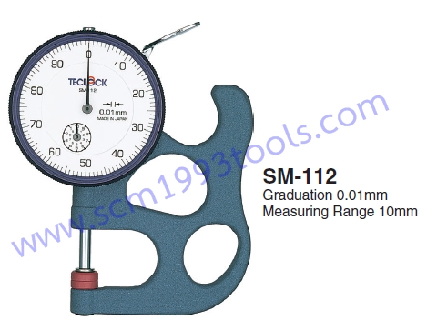 TECLOCK เทคลอค รุ่น SM-112 เกจวัดหนาบาง Dial Thickness Gauge