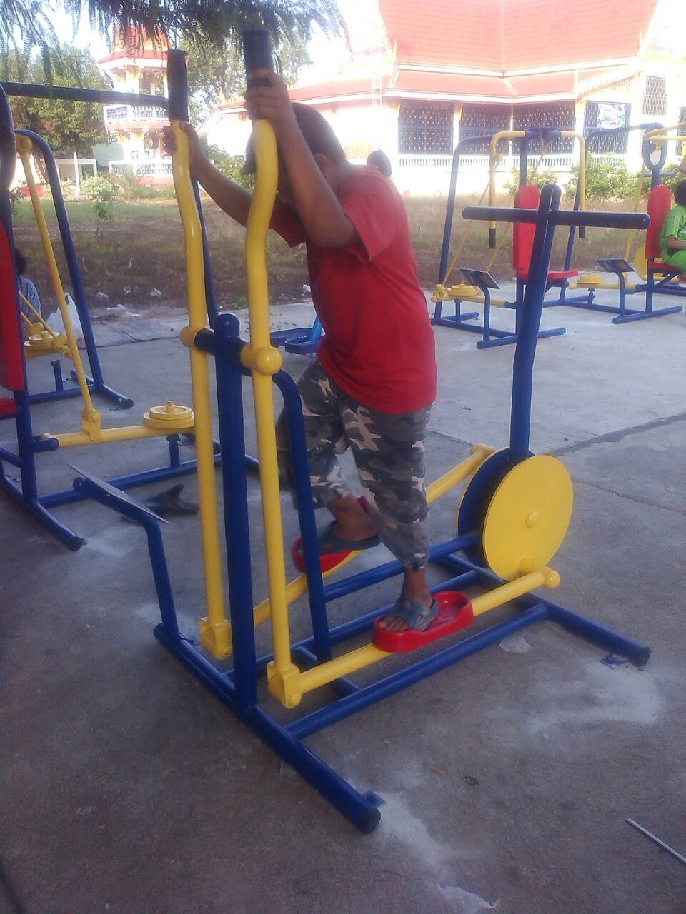 รหัส OUL ผลงานติดตั้ง (อบต.หนองกุลา อ.บางระกำ จ.พิษณุโลก) เครื่องออกกำลังกายกลางแจ้ง