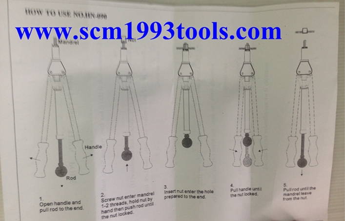 SUN CITY คีมย้ำรีเวทน็อตแบบโยก รุ่น HN-096/HN-090 (งานหนัก) JAPAN hand riveter