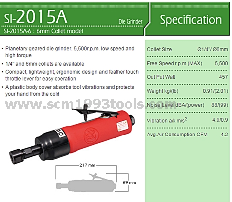 Shinano ชินาโน่ รุ่น SI-2015A เครื่องเจียรลม รุ่นงานหนัก ญี่ปุ่น DIE GRINDERS
