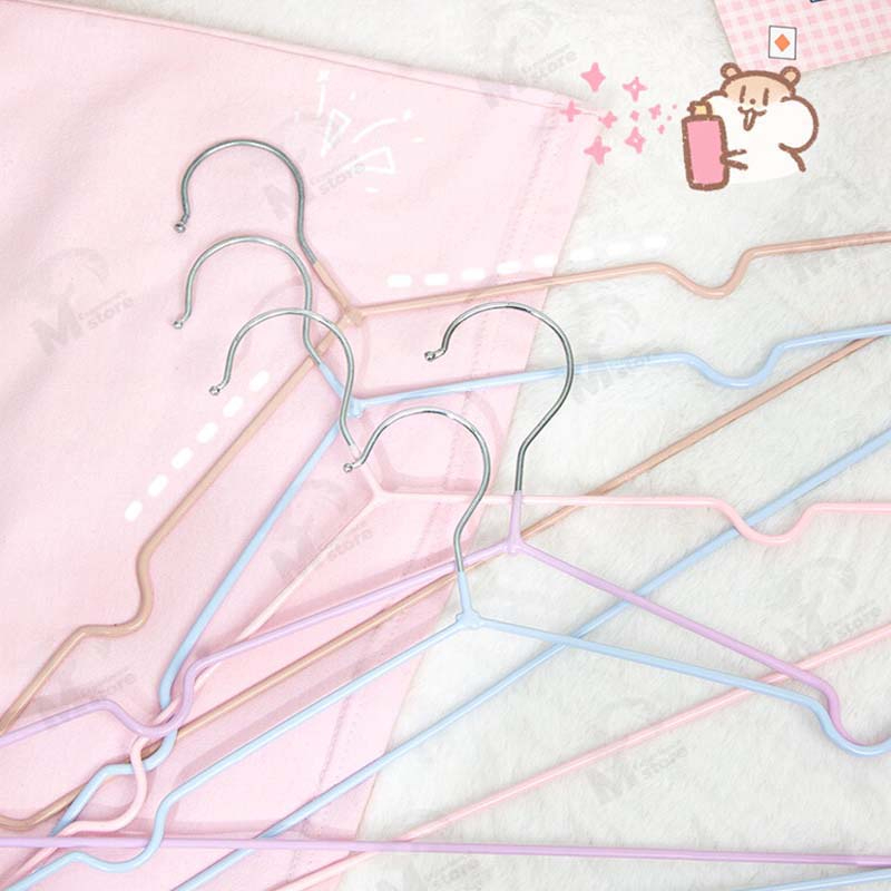 ไม้แขวนเสื้อ ไม้แขวนสแตนเลส เคลือบซีลีโคนกันลื่น 2ขนาด ผู้ใหญ่ 40cm*20cm เด็ก 30cm*18cm สีพาทเทล