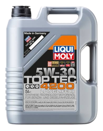 Liqui Moly Top Tec 4200 5w30 เบนซินและดีเซลรุ่นใหม่ที่มี DPF 5 ลิตร
