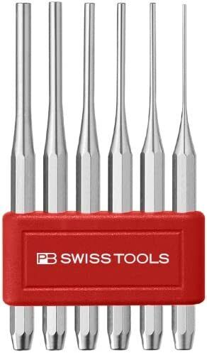 PB Swiss Tool พีบีสวิสทูล รุ่น PB-755-BL เหล็กส่งชุด Set of drift punches, flat tip, octagonal, in a handy plastic holder
