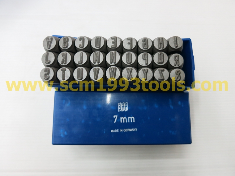 BRP เหล็กตอกตัวหนังสือ A-Z 7 มม. เหล็กตอกตัวอักษร 7 mm. Steel Character Stamper
