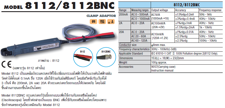 KYORITSU แคล้มมิเตอร์ รุ่น 8112
