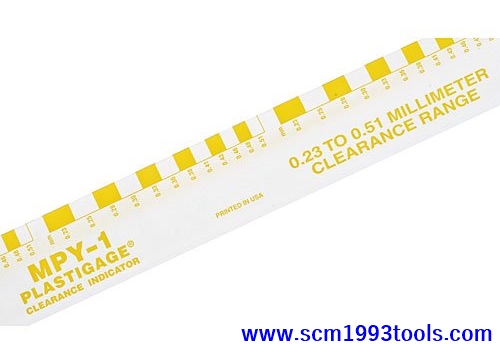 CLEVITE รุ่น PY-1 พลาสติกเกจ สีเหลือง วัดเคลียเรนซ์ PLASTIGAGE (กล่องละ 12 เส้น) clearance indicator