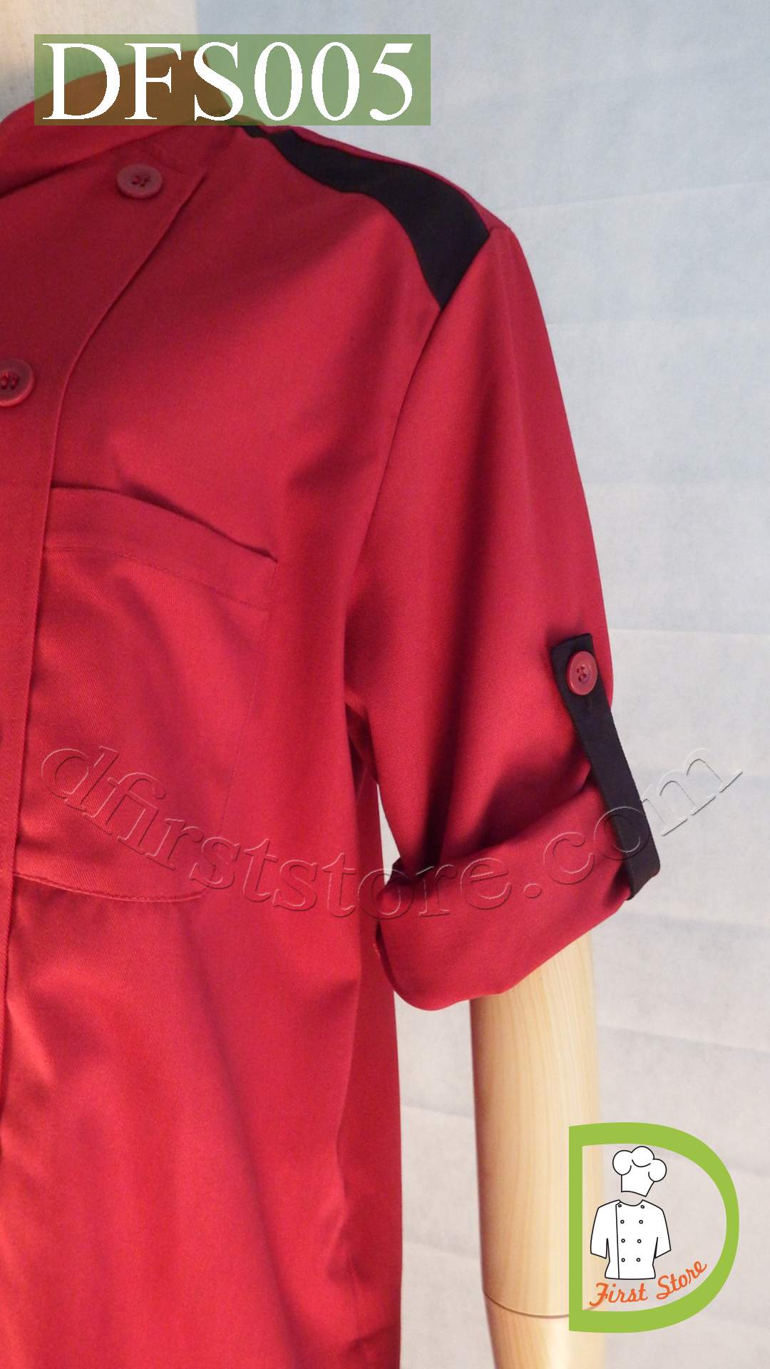 DFS005 Chef Uniform ชุดเชฟสากล (red, สีขาว)