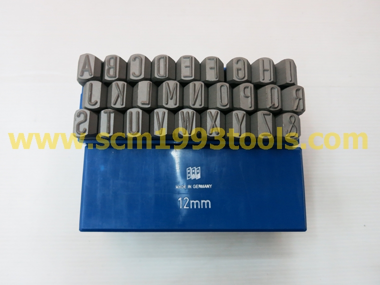 BRP เหล็กตอกตัวหนังสือ A-Z 12 มม. เหล็กตอกตัวอักษร 12 mm. Steel Character Stamper