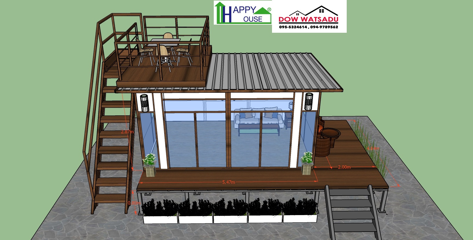 บ้านสำเร็จรูป บ้านน็อคดาวน์ สร้างออฟฟิศ happyhouse MS-07