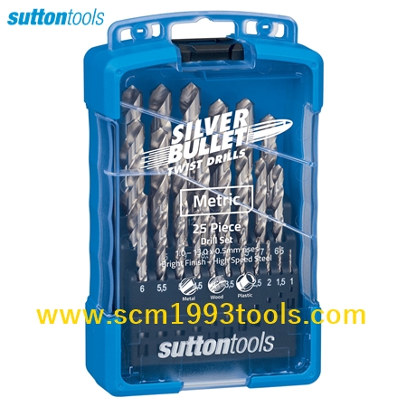 SUTTON SM3 ซัตตัน ดอกสว่านเจาะเหล็ก ไฮสปีด 1-13mm. 25 ดอก Drill Bit Set