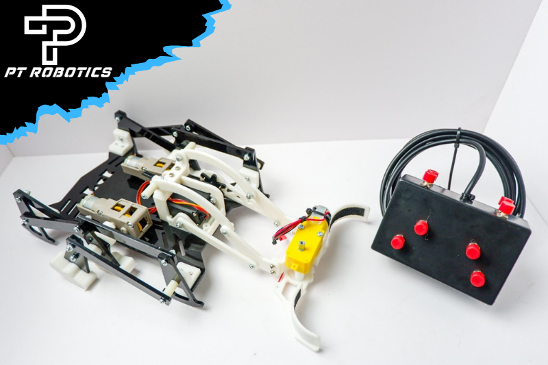 หุ่นยนต์ขาเดินคีบจับกระป๋อง พร้อมรีโมท