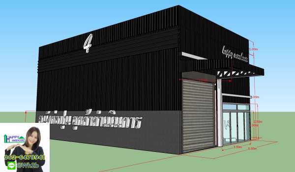 โกดังสำเร็จรูป บางกระสอ ขนาด8.00x14.00x6.00เมตร