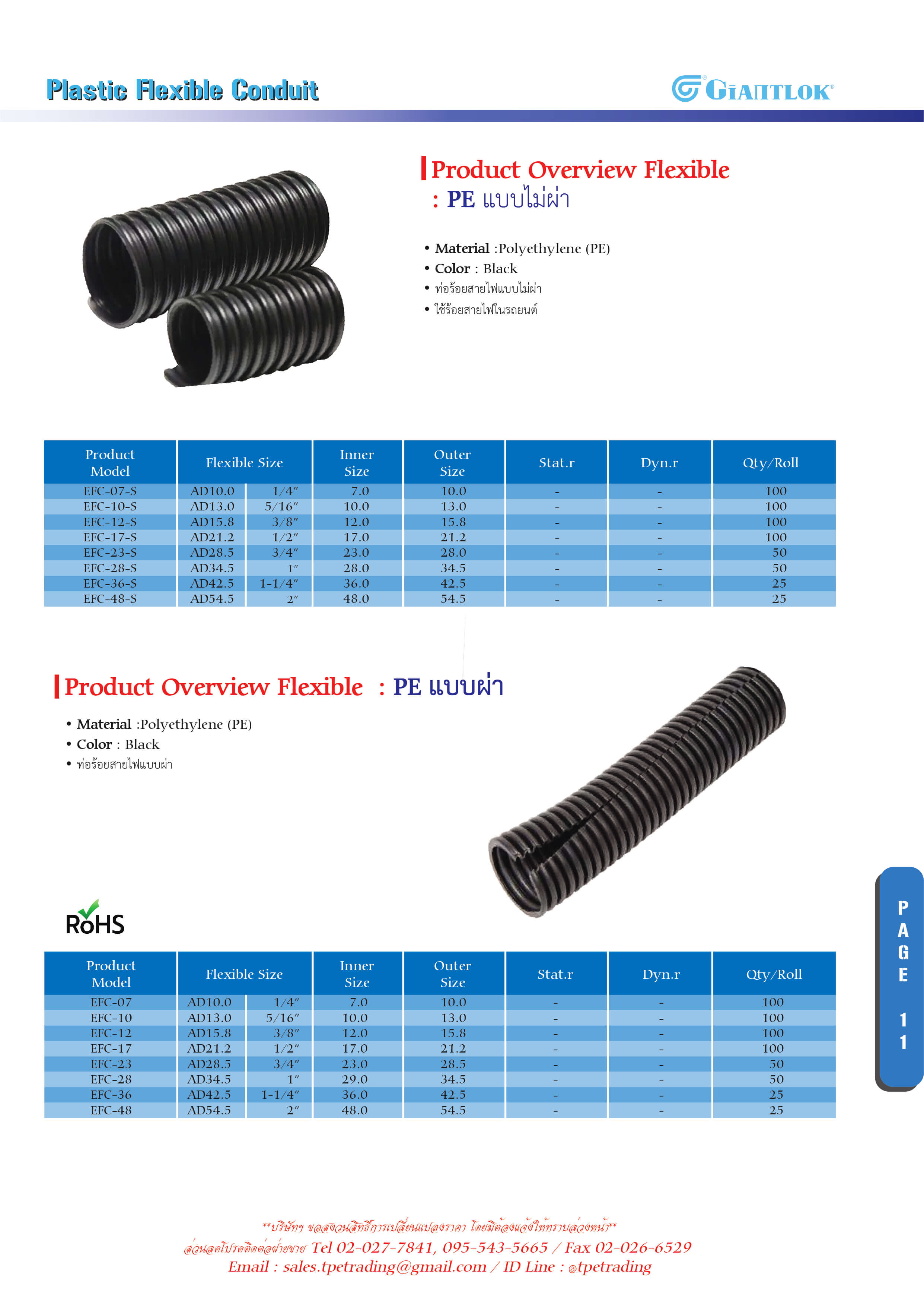 ท่อร้อยสายไฟพลาสติก (PE Flexible Conduit)