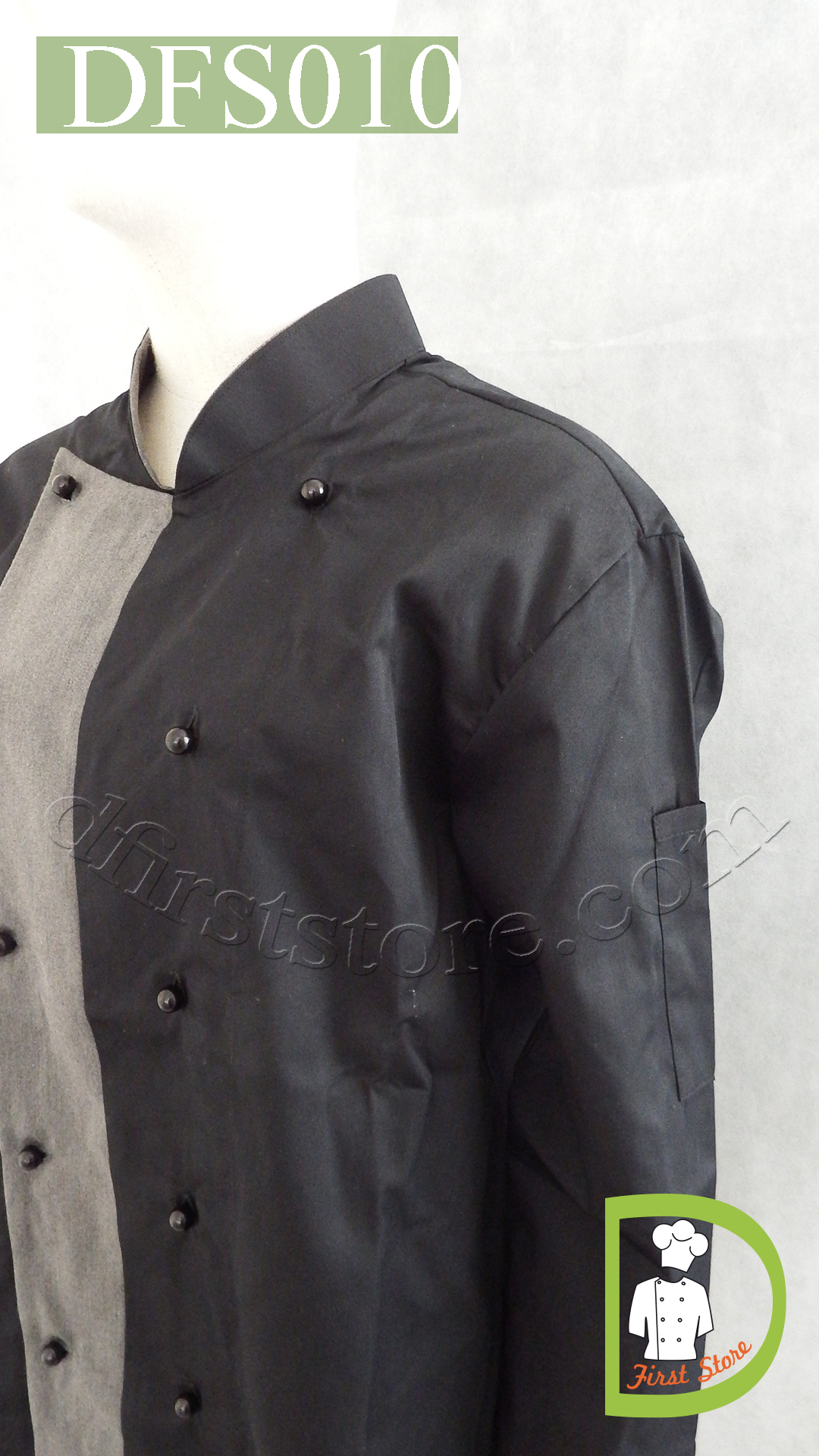 DFS010 Chef Uniform ชุดเชฟสากล (black,สีดำ)