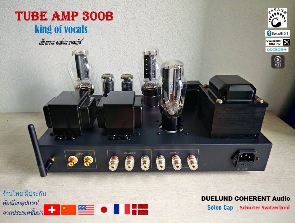 แอมป์หลอด 300B Tube Amp Pure Class A เสียงหวาน เบสแน่น แหลมใส - ร้านไทย พร้อมส่ง -