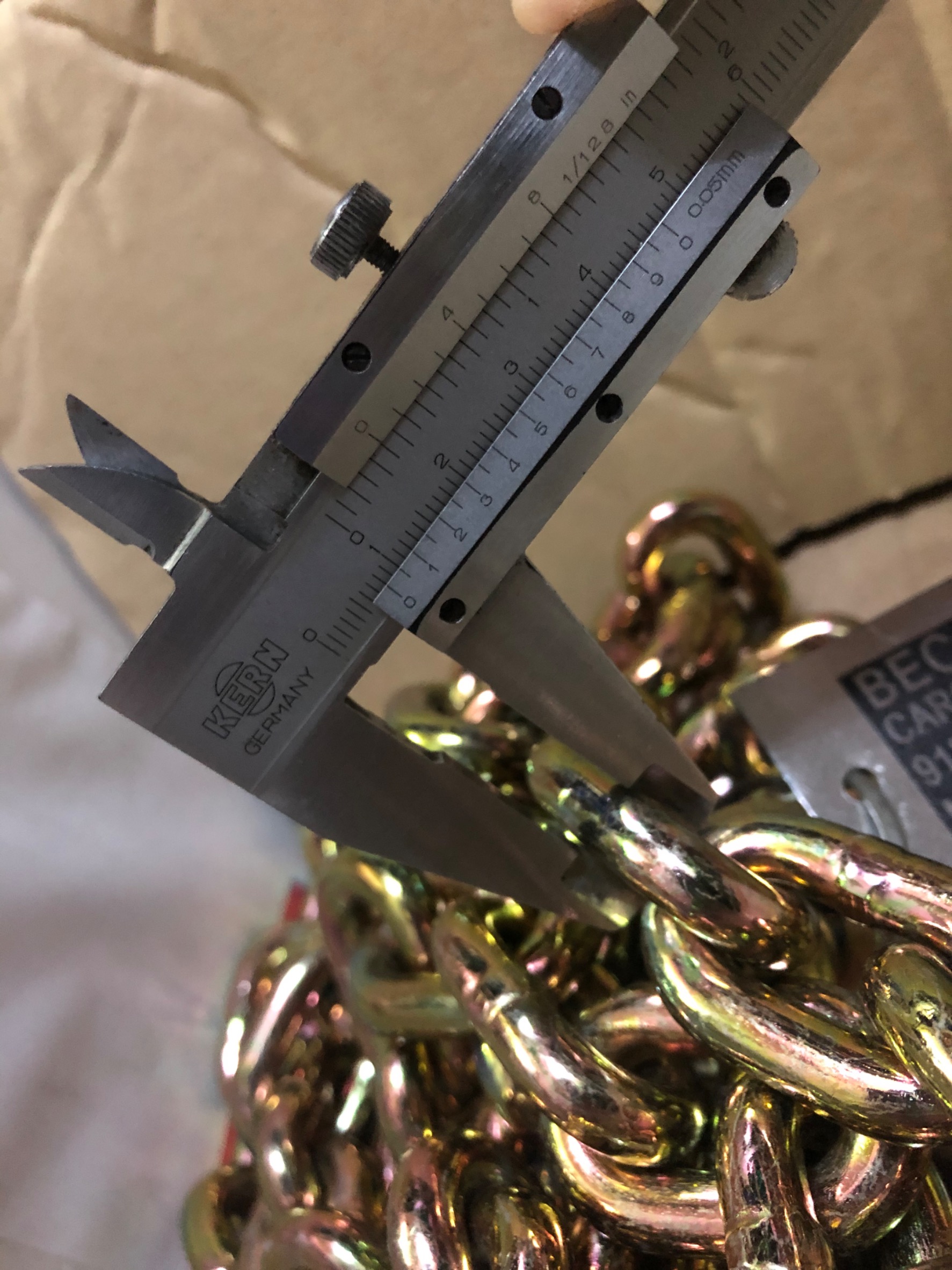 โซ่แรงงานยกของ ขนาด 10 มม. ยาว 4.5 เมตร ยกได้ 3.2 ตัน (TIE-DOWN CHAIN) สำหรับเคลื่อนย้ายสินค้า ในโกดัง โรงงาน