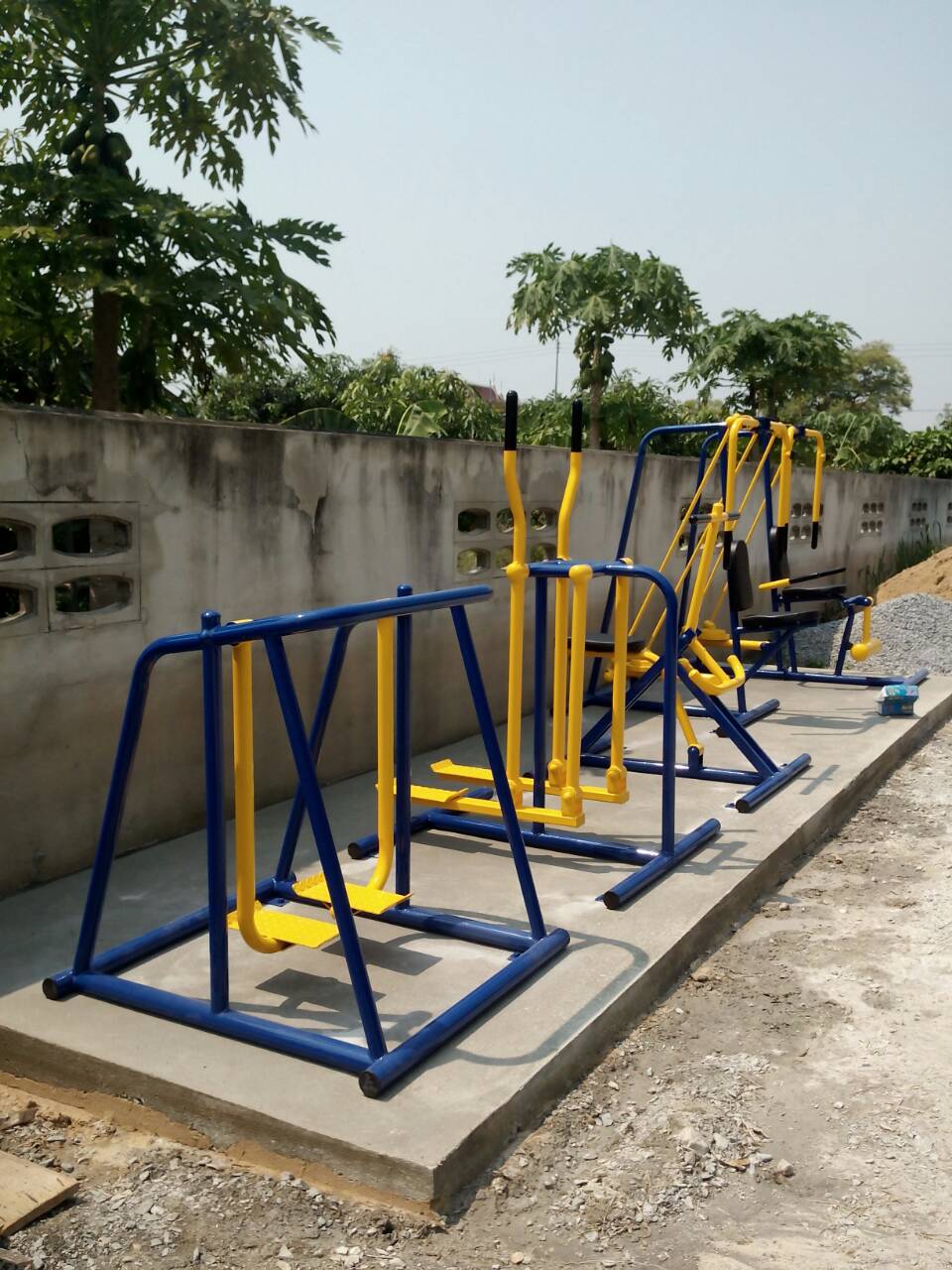 รหัส SM ผลงานติดตั้ง (อบต.บ้านป้อม อ.เมือง จ.อยุธยา) เครื่องออกกำลังกายกลางแจ้ง